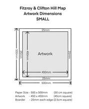 Load image into Gallery viewer, Fitzroy North & Clifton Hill Map Illustrated Print