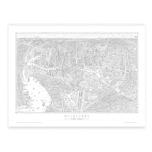 Load image into Gallery viewer, The Melbourne Map - Black & White Poster