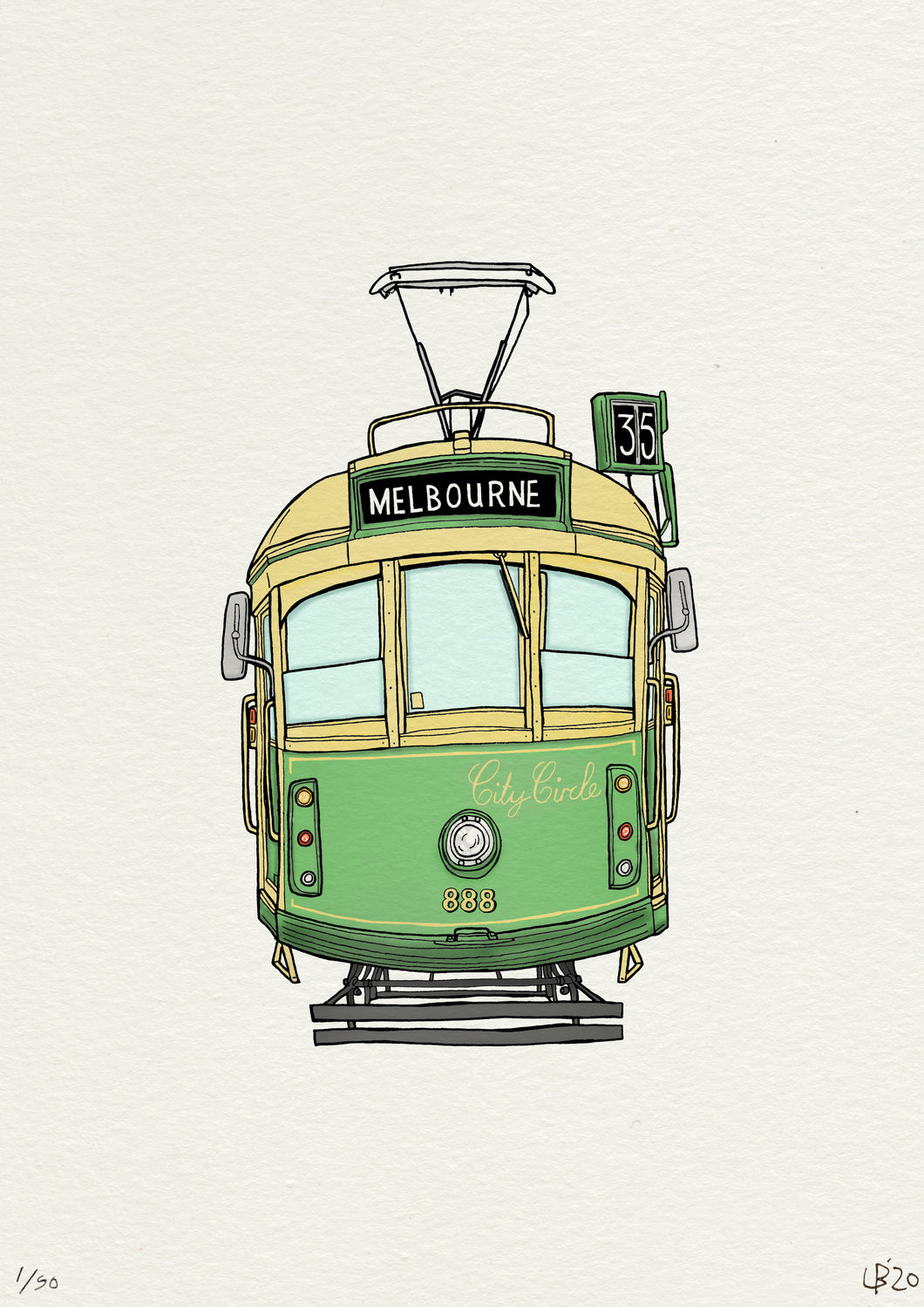 Melbourne Tram, Colour Print